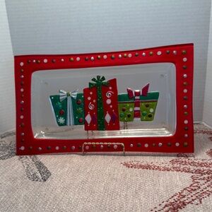 Hand blown Silvestri Holiday Serving Platter
